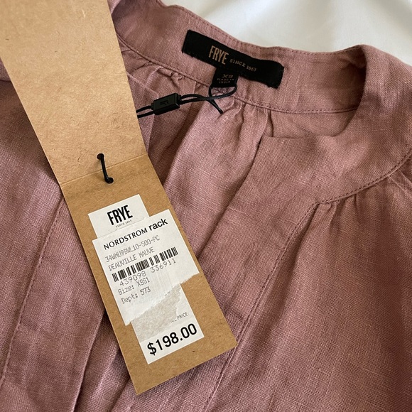 Frye The Poet Oversized Embroidered Linen Blouse - Picture 7 of 8